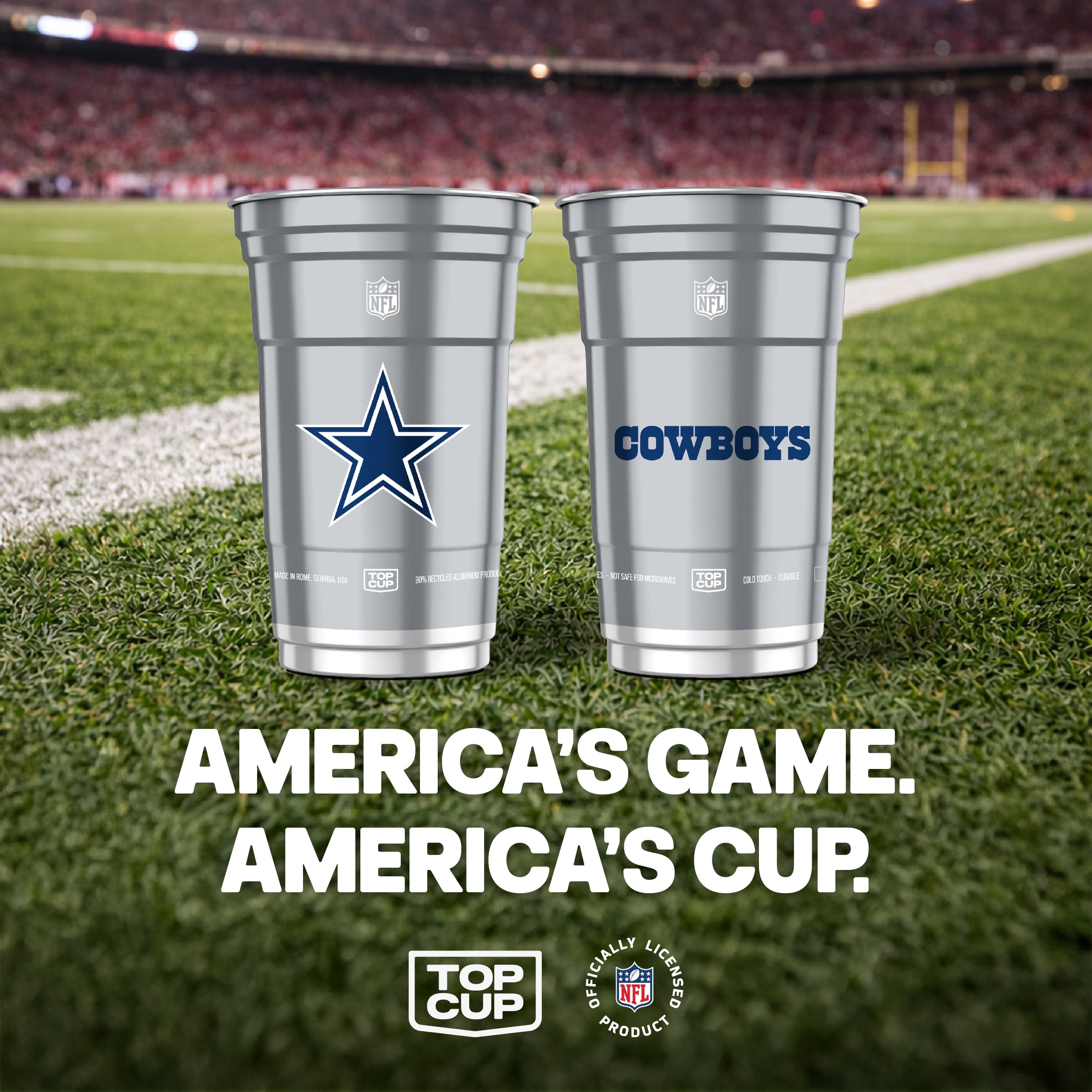 Top Cup NFL Dallas Cowboys Aluminum Party Cups, 20oz, 10 count