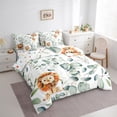 thumbnail image 3 of Erosebridal Cute Lion Twin Comforter Set 7 Pieces Green Eucalyptus Bedding Comforter Sets, Woodland Animal Bed in a Bag Botanical Plant Leaves Bedding Set, Cartoon Wildlife Bed Sheets Set, 3 of 6