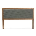 thumbnail image 3 of Baxton Studio Iden Modern and Contemporary Dark Grey Fabric Upholstered and Walnut Brown Finished Wood Full Size Headboard, 3 of 9