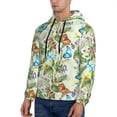 thumbnail image 3 of Naloa Meadow Plants And Butterflies Men's Casual Hooded Collar Drawstring Hoodies Pullover Sweatshirts Casual Long Sleeve Shirts-4X-Large, 3 of 7