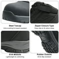 thumbnail image 5 of OUXX Mens Work Boots, Side Zipper, Steel Toe Shoes, Anti-Slip Rubber Sole, Puncture-Proof, 5 of 6