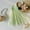 C-Light Green328, variant on JIAYUE Kids Girls Spring Summer Dresses Floral Sleeveless Sweetheart Mid Length Mesh Puffy A-Line For Children Seasonal Dailywear