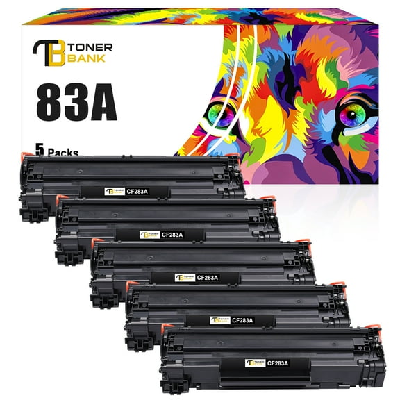 Toner Bank 83A Toner Cartridge Compatible for HP 83A CF283A 83X CF283X Work for HP Laserjet Pro MFP M127fw M127fn M225dn M225dw M125nw Laserjet Pro M201dw M201n M201 Printer Ink (5-Pack, Black)