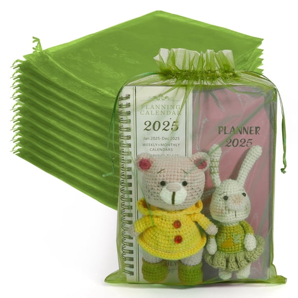 Bolsas de organza Diueoly, 100 unidades, color verde militar, 20 x 30 cm, con cordón