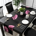 thumbnail image 3 of Pink Rose Table Runner 72 Inches Long, Vintage Abstract Garden Flower Floral Black Kitchen Coffee Dining Table Decoration for Home Party Birthday Wedding Home Decor 13x72 Inches, 3 of 8