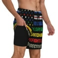 thumbnail image 2 of Fotbe Thin Green Line With USA Flag Men’s Swim Trunks Quick Dry Swim Shorts Board Shorts with Mesh Lining-XX-Large, 2 of 6