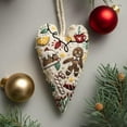 thumbnail image 2 of Heart Shaped Christmas Embroidery Kit for Beginners, Hand Embroidery Christ Ornament with Hoop, Thread, Needle & Instructions, 2 of 9