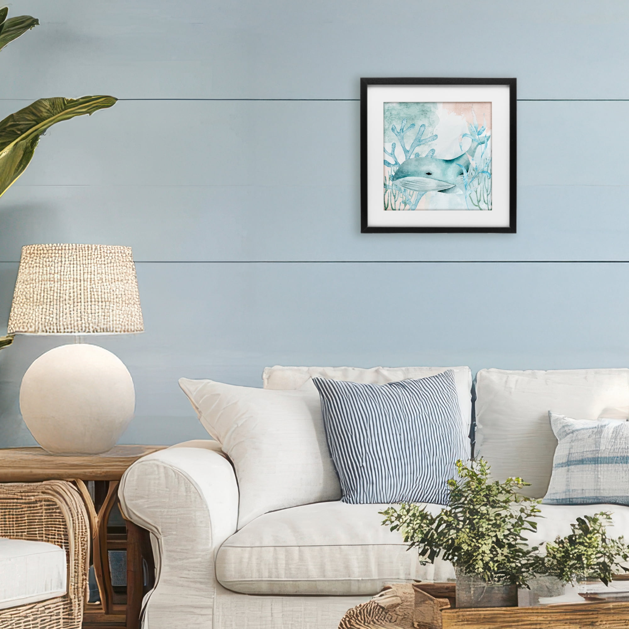 Stupell Industries Whale Sea Swim Black Framed Print Under Glass, design by Kim Allen