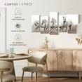 thumbnail image 4 of Elephant Stock White Arabian Horses Wall Art - Horizontal Multi Panel Canvas - Living Room Wall Decor - Animal Multi Panel - Gray And White Decor - 80" x 40", 4 of 4