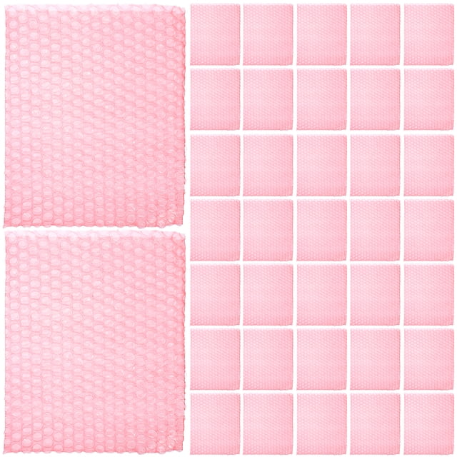 100Set Red Rectangular PE Bubble Pouches for Shockproof Shipping Packaging
