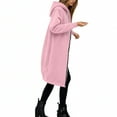 thumbnail image 6 of Women Casual Zip up Polyester Hoodies, Long Hoodie Tunic Jackets Long Sleeve Sweater Dress with Side Pockets Pink 2XL, 6 of 7