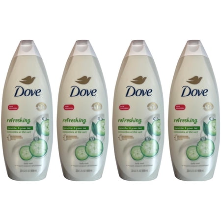 Pack of (4) Dove Body Wash Cool Moisture 22 Fl oz Cucumber And Green Tea