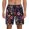 thumbnail image 2 of Goofa Dancing Skeletons Floral Garden Printed Men's Swim Trunks Board Shorts Quick Dry Mens Swimming Trunks with Compression Liner,Breathable Fit Hawaii Beach Shorts-XX-Large, 2 of 9