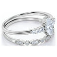 thumbnail image 4 of JeenMata 0.75 Carat marquise cut Wedding Ring Set in 18k White Gold Over Silver, 4 of 7