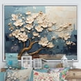 thumbnail image 2 of Designart "Orchid Serenity White and Blue Garden I" Oversized Landscapes Framed Wall Art - Country Gold Tree Entryway Framed Wall Art Print, 2 of 7
