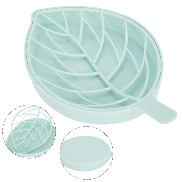 3 Colors Leaf Shape Soap Holder Non Slip Soap Box Toilet Shower Tray Draining