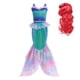 thumbnail image 3 of Disney-vestido de princesa sirena para niños, traje de lujo con volantes de encaje para Halloween, Carnaval, fiesta de cumpleaños, disfraz de Ariel, novedad de 2023, 3 of 5