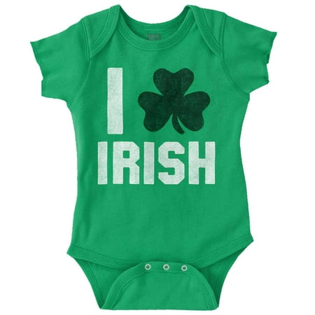 

St Patricks Day Irish Pride Shamrock Romper Boys or Girls Infant Baby Brisco Brands 12M