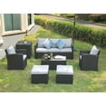 thumbnail image 2 of Superjoe 9 Pcs Outdoor Patio Furniture Set Wicker Sectional Sofa Patio Conversation Set with Storage Box, Coffee Table, Ottoman, Grey, 2 of 8