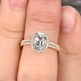 thumbnail image 5 of 8x6mm Oval Cut 2.50 Carat Aquamarine Bridal Ring Set Engagement Ring On 10k Rose Gold Stacking Matching Diamond Wedding Band, 5 of 5