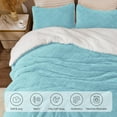 thumbnail image 6 of Queen Comforter Set - Super Soft Sherpa Light Blue Comforter for Queen Size Bed, Luxury Warm Bedding Set for Winter, Fuzzy Bed Set 3 Pieces (1 Comforter, 2 Pillowcases), 6 of 14