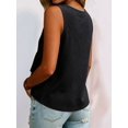 thumbnail image 5 of Women V Neck Ruffle Hem Tank Top Sleeveless Flowy Peplum Blouse Casual Black S, 5 of 7