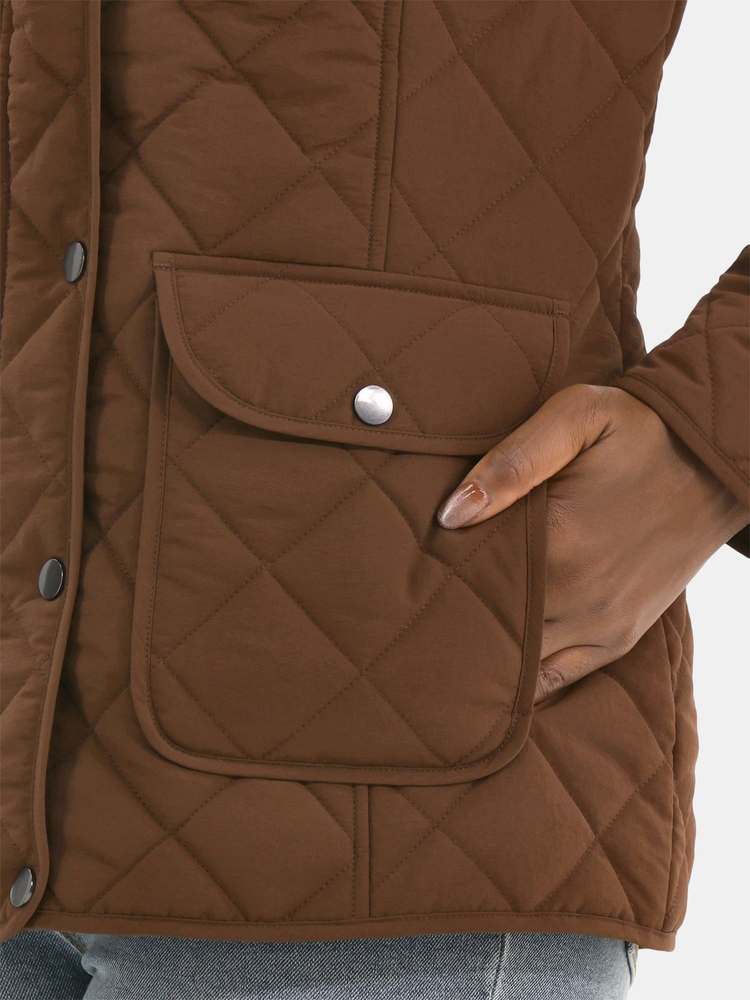 Time and Tru Women's Quilted Barn Coat, Midweight, Sizes XS-2X