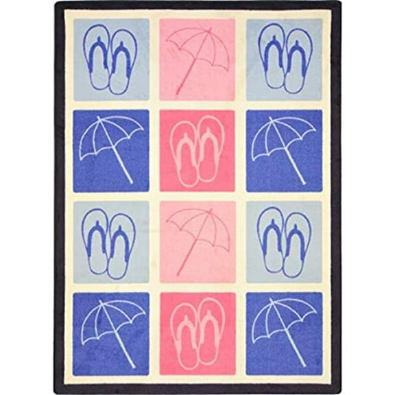 Joy Carpets 1648C 5 ft. 4 in. x 7 ft. 8 in. Summer Essentials Rectangle Area Rug  Multi Color