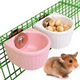 thumbnail image 2 of Small Animal Bowl, Detachable Automatic Cage Feeder, Ceramic Pet Food and Water, 2 of 5