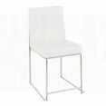 thumbnail image 2 of Modern Stainless Steel and White Faux Leather High Back Dining Chairs - 2-Pack (Fixed Height), 2 of 5