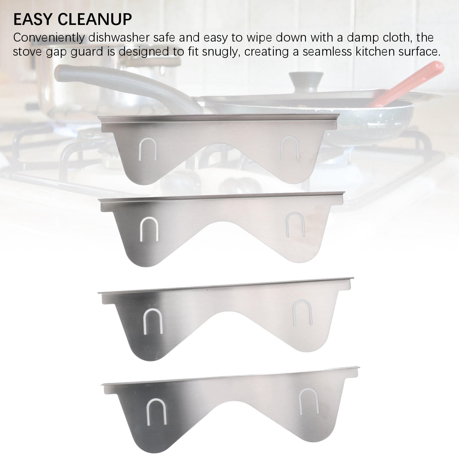 BIMZUC 2-Pack Adjustable Stainless Steel Stove Gap Covers 13.8-27.6in – Heat‑Proof, Dishwasher Safe, Minimalist Kitchen Filler