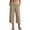 Z47 Khaki, variant on Cotton Linen Culottes for Women High Waisted Wide Leg Flowy Capris Lightweight Loose Lounge Vacation Summer Capri Pants with Pockets Khaki,XL
