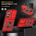 thumbnail image 6 of Atump for Galaxy S24 Case with 2Pcs HD Screen Protector, Military Grade Shockproof and Slide Camera Cover, 360° Rotated Ring Kickstand Protective Case for Samsung Galaxy S24,Red, 6 of 7
