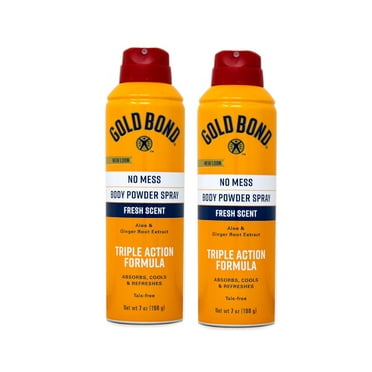 gold Bond No Mess Spray Powder, Fresh Scent/Aloe, 7 Ounce, 2 count