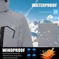 thumbnail image 3 of TACVASEN Men's Winter Waterproof Ski Jackets with Hooded Windproof Fleece Warm Snow Coat with Multi-Pockets For Hiking and Snowboarding ,Light Gray,M, 3 of 7