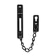 thumbnail image 1 of Cerradura de cadena para puerta negra, protección de puerta de acero inoxidable 304 con resorte antirrobo, negro mate, cuerpo de 4,84 pulgadas de largo; cadena de 7,9 pulgadas de largo., 1 of 5