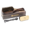 thumbnail image 1 of NORSEWOOD Cepillo de cerdas de jabalí para brillo y textura - Cerdas rígidas para cabello medio/barba Cepillo de limpieza incluido, 1 of 5