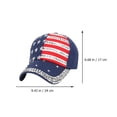 thumbnail image 4 of 2pcs American Flag Patriotic Flag Baseball Sparkle Rhinestone Hat for Women, 4 of 9