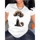 thumbnail image 1 of Women's Quirky Dog Print T-Shirt - Casual Round Neck Short Sleeve, Comfortable Polyester Blend Summer Top, Machine Washable, 1 of 6