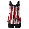 thumbnail image 5 of Mceream Women's Conservative High-Waisted Fashionable Independence Day Printed Two-Piece Swimsuit Multicolor L, 5 of 5