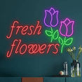 thumbnail image 2 of Glowneon Fresh Flowers Neon Signs, Flower Shop Wall Decor Signboard, 2 of 4