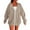 Beige, variant on Chiccall Women's Hoodie Jacket Solid Oversized Comfy Full Zip Sweatshirt Outwears