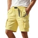 thumbnail image 1 of Pantalones cortos deportivos para hombre - Color liso, bolsillo con hebilla - Poliéster, holgados y cómodos, tallas M-XXXL, 1 of 4