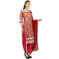 thumbnail image 6 of Atasi Women's Polyester Double Layered Straight Beige Suit Set Indian Dress-4, 6 of 9