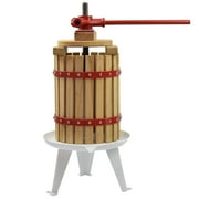 1.6 Gallon Fruit Wine Press - 100% Nature/Healthy Apple&Grape&Berries Crusher Manual Juice Maker for Kitchen, Solid Wood Basket with 2 Blocks Cider Wine Making Press (LFGB Certified,Heavy Duty)