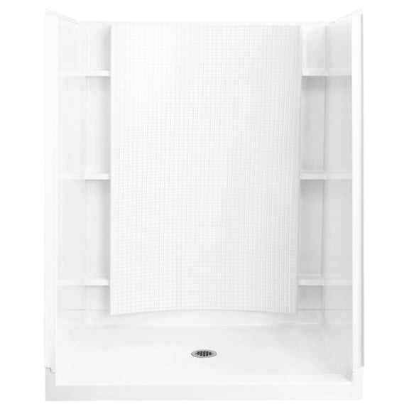 Accord 36 Shower Kit with Age-in-Place Backers, High Gloss White