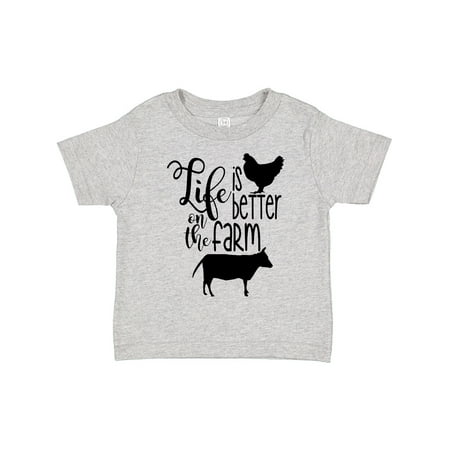 

Inktastic Life is Better on the Farm Chicken and Cow Gift Toddler Boy or Toddler Girl T-Shirt