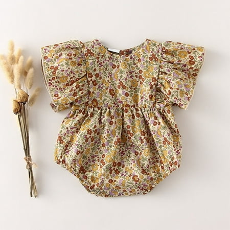 

DanceeMangoos Baby Girl Clothes For 0-2Y Summer Linen Cotton Newborn Baby Girl Short Sleeves Romper Fashion Infant Clothing