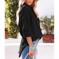 thumbnail image 7 of Blmnix Cute Going Out Tops Baggy Roll Up Womens Fall Tops Long Sleeve V-Neck Blouses, 7 of 7
