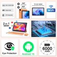 thumbnail image 2 of CUPEISI Tablet Android 15 de 10 Pulgadas, 20GB RAM+128GB ROM/2TB Ampliable, Procesador Quad-core 2.0GHz, Pantalla HD 1280*800, 5G WiFi6 BT5.0, Tabletas 2 en 1 con Funda Teclado Ratón Stylus, Widevine, 2 of 5
